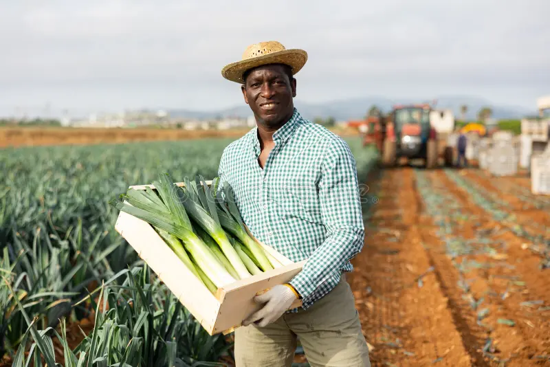 Farmer with fresh produce